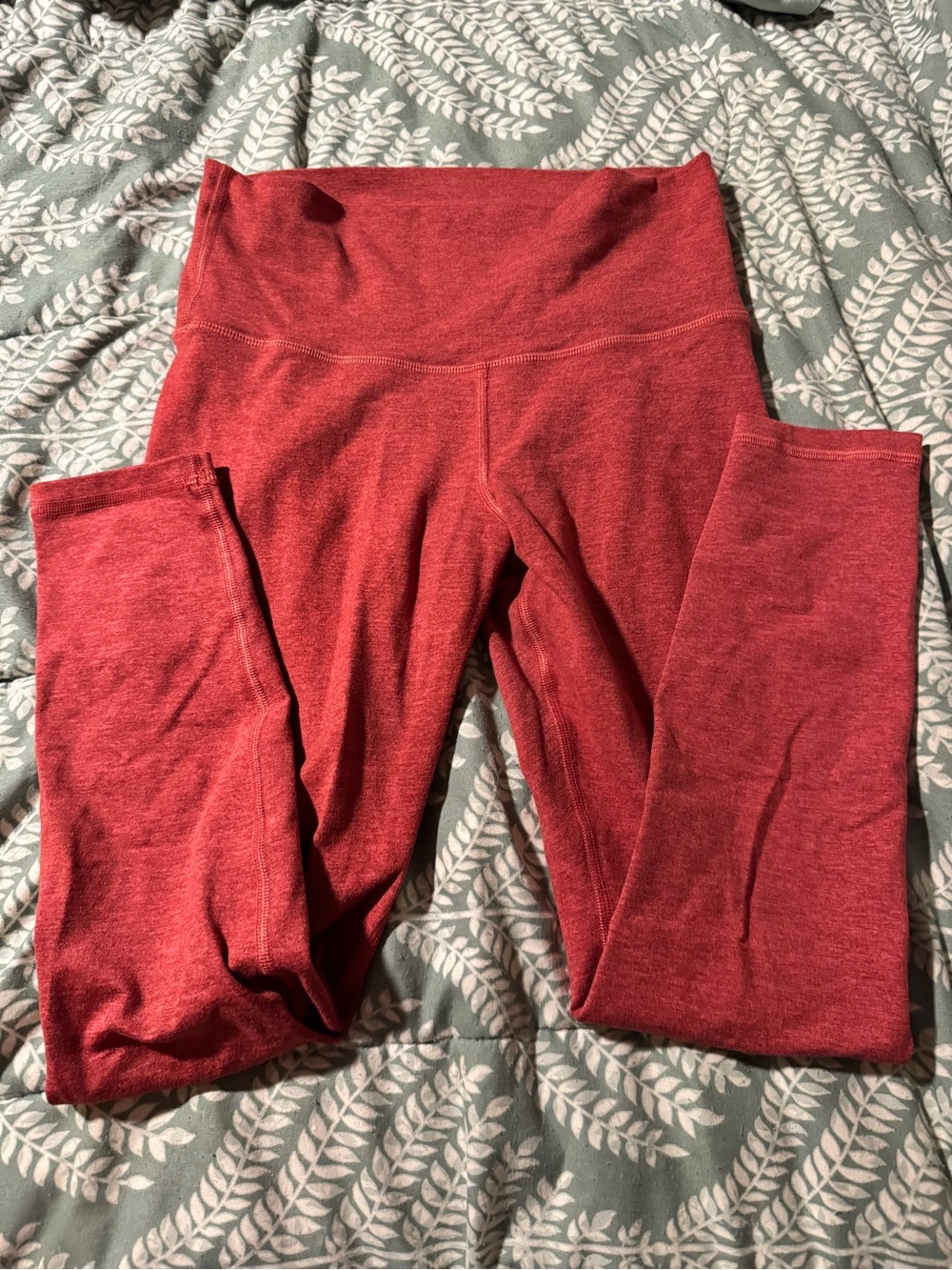 Fleo Heathered Red High-Rise Leggings